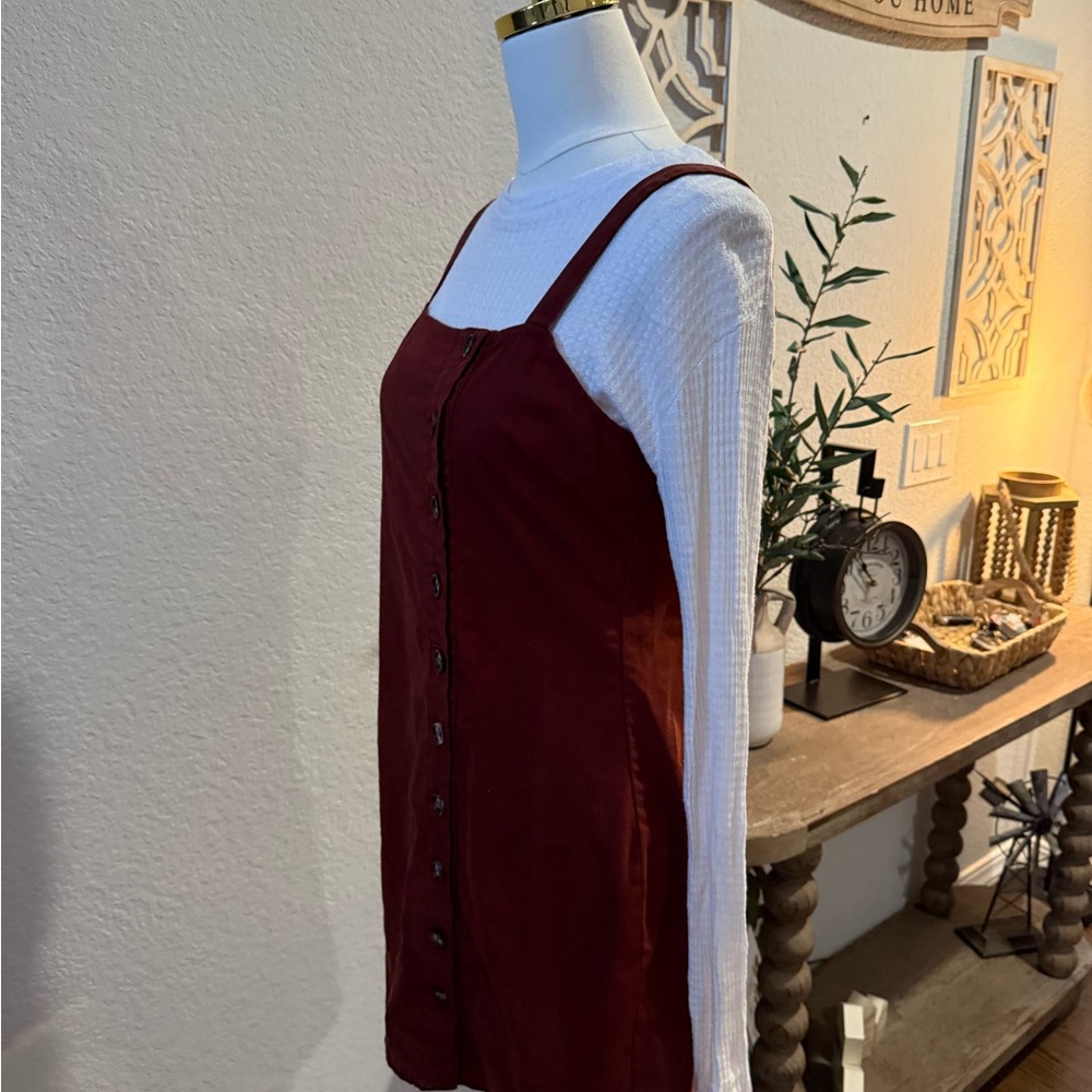 Sky and Sparrow Rust Button-Down Mini Dress - Picture 2 of 3